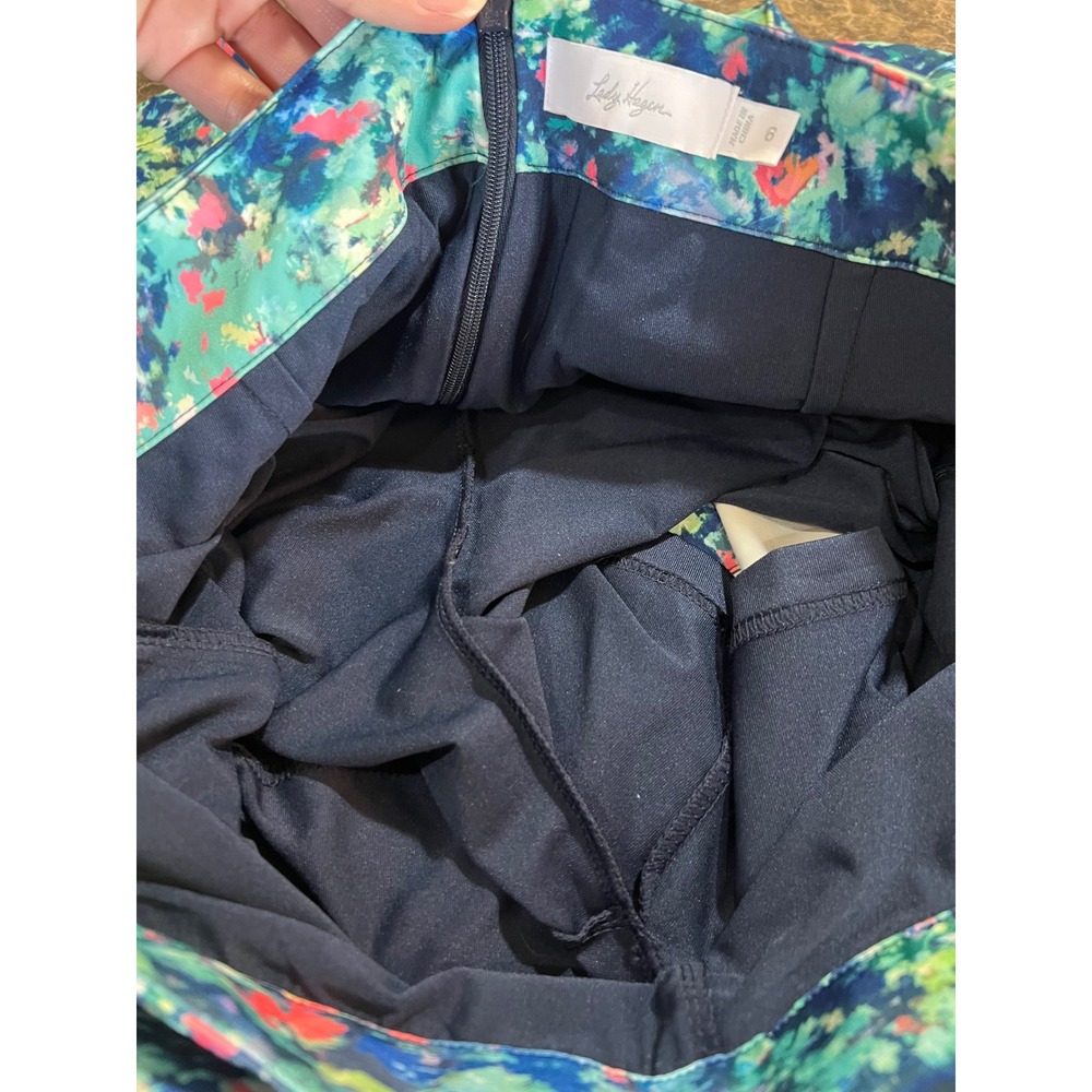 Lady Hagen Womens Blue Floral Golf Skort Size 6 Pleated Athletic Skirt Shorts - Picture 6 of 9